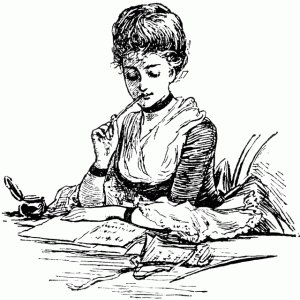 Vintage Frau schreibt einen Brief