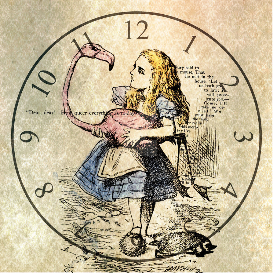 Циферблат часов Алиса в стране чудес